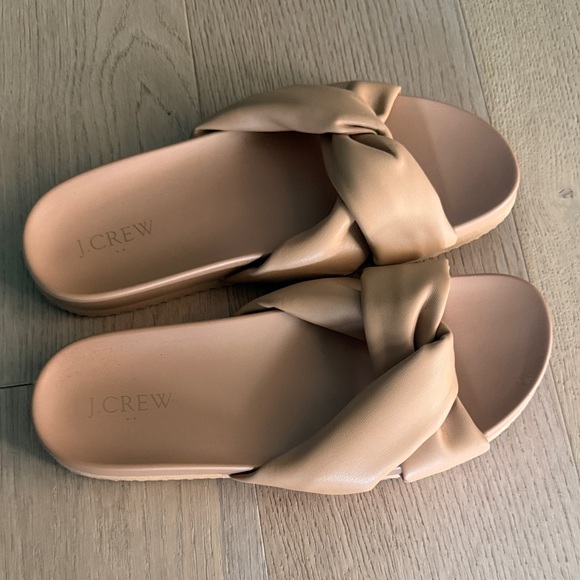 J. Crew Knotted Slide Sandals in Beige Tan - Picture 2 of 3